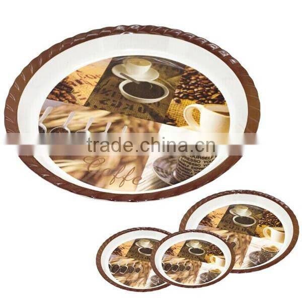 round cheap plastic food drinking serving trays