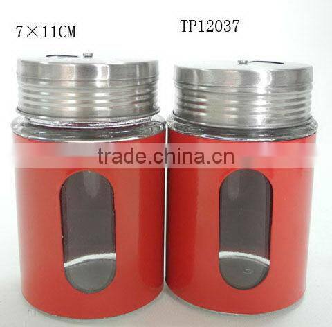 spraying plastic cylinder sleeves glass seasoning pots with double lid