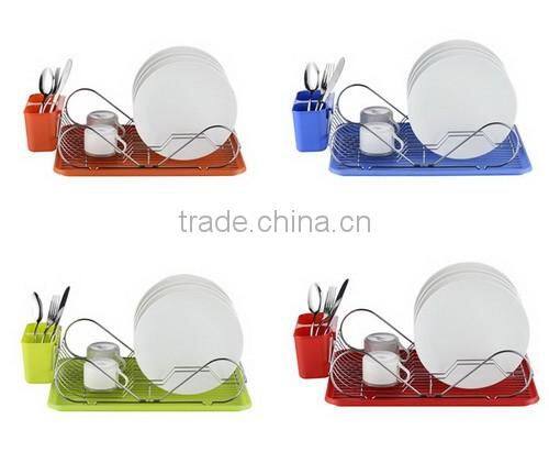 Colored Metal Chrome Smart Dish Rack Tray