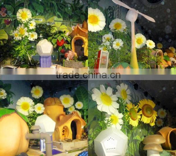 China wholesale manufacturer make PU fake fairy tale world decorative artificial huge chysanthemum flower for decoration