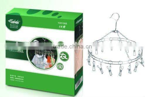 HIGH QUALITY 20 pcs hanger Laudry clothes clip hanger STAINLESS STEEL