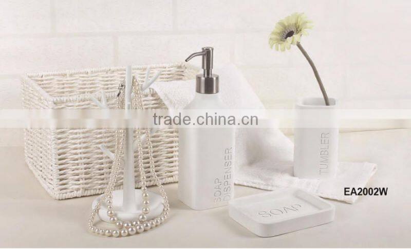 Novel and eco-friendly dinas 6 Piece Bathroom Accessory Holder , Soap Pump , Tray , Toothbrush