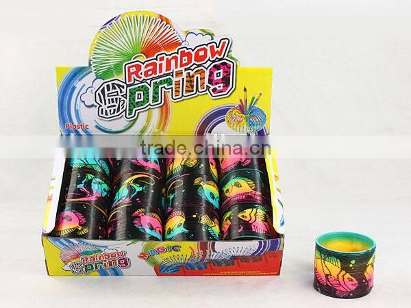 hot sale classic plastic rainbow spring with printed sea animals toys for kids/promotional gift raibow circle