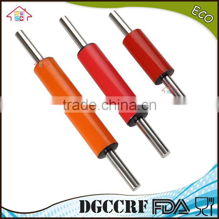 NBRSC Happy Pastry Chef Non-Stick Silicone Rolling Pin with metal Handles