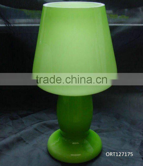 Green glass lamp shade