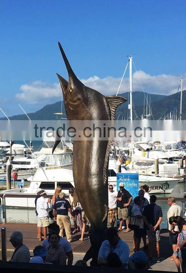 outdoor metal craft sculpture bronze marine marlin for garden
