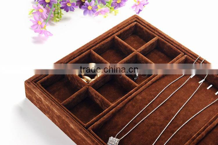 3 pieces multifunction combined velvet display jewelry box