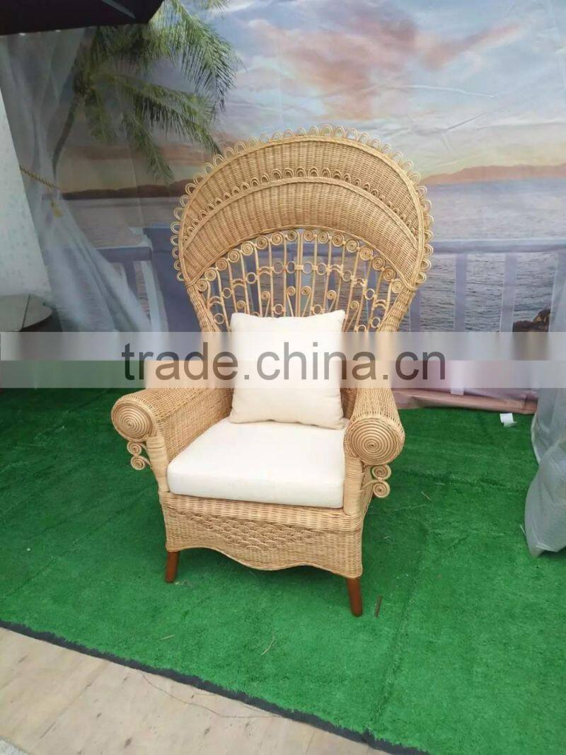2017new fashion style rattan furniture peacock chair natural rattan chair(BG11-M019)