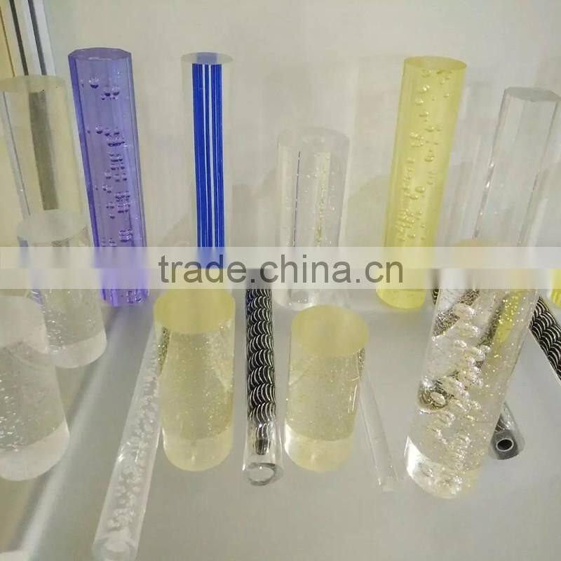 Colored acrylic plexiglass bubble cast rod