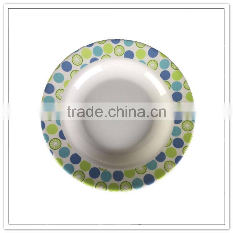 LFGB pass manufacturer modern kitchen use cafeteria use deep plastic soup plate, melamine serving plate