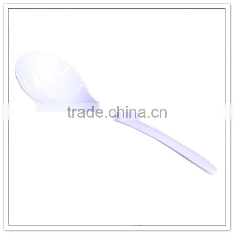 5 Star hotel chlear white melamine soup ladle, food safety bulk Chinese plastic soup spoon