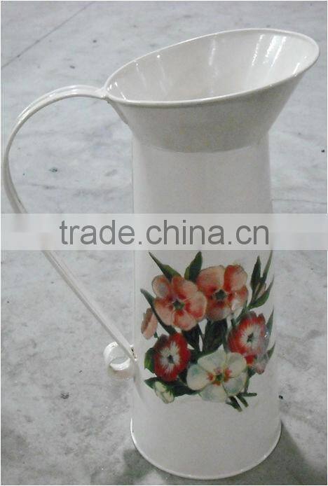 Rustic metal flower jug