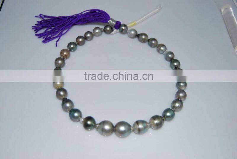 2016 fashion 10-10.5mm multicolor round Tahitian pearl strand