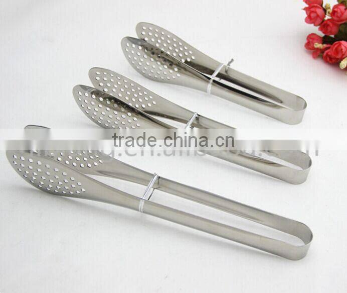 3 sizes stainless steel bread tongs/ bbq food tongs