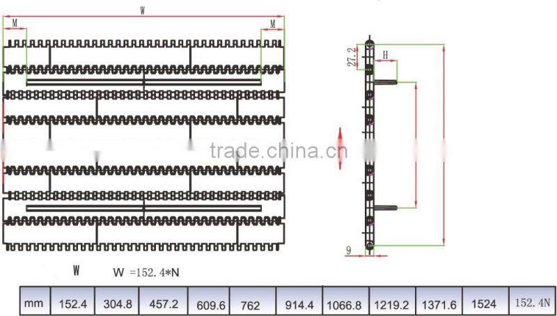 900Y-003 series plastic packing machine flat top chain scarp conveyor belt