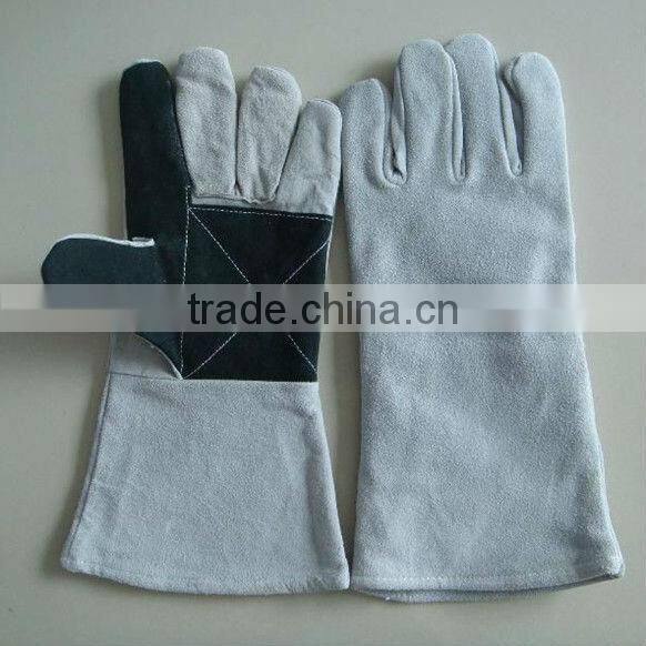 Grey Reinforced Palm Cow Split Leather Welding Gloves JRW41
