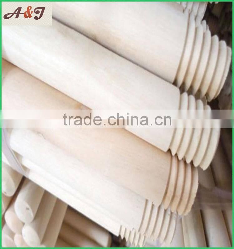 top quality natural wooden broom handle with italian thread