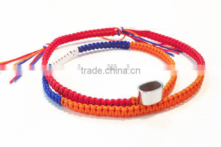 red white blue orange color cord handwoven macrame wrap bracelet braided friendship bracelet