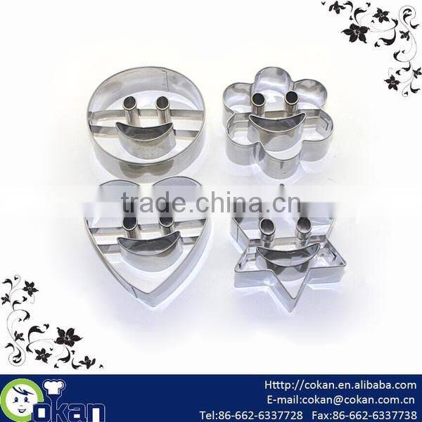 4pcs Smile Face Stainless Steel Cookie Cutter ,Biscuit Cutter,Biscuit Mold CK-CM0572