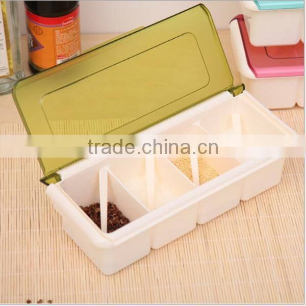 OEM Food-Grade Plastic Home Kitchen 4 samll Box With Tight Lids Seasoning Condiment Plastic Box Supplier In ShenZhen