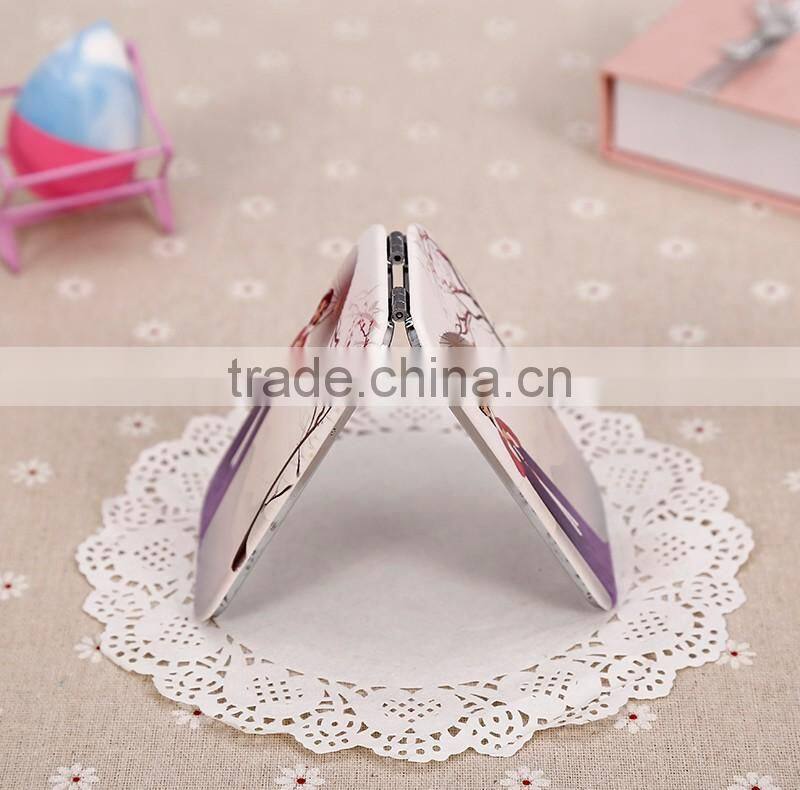 CJA17-Chrome Finishing customized Makeup Pocket hand mirror foldabel mirror