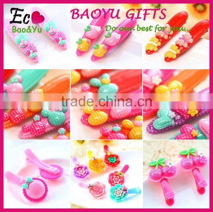 Factory wholesale fashion ribbon bow kids hair clip lovely baby hair clips