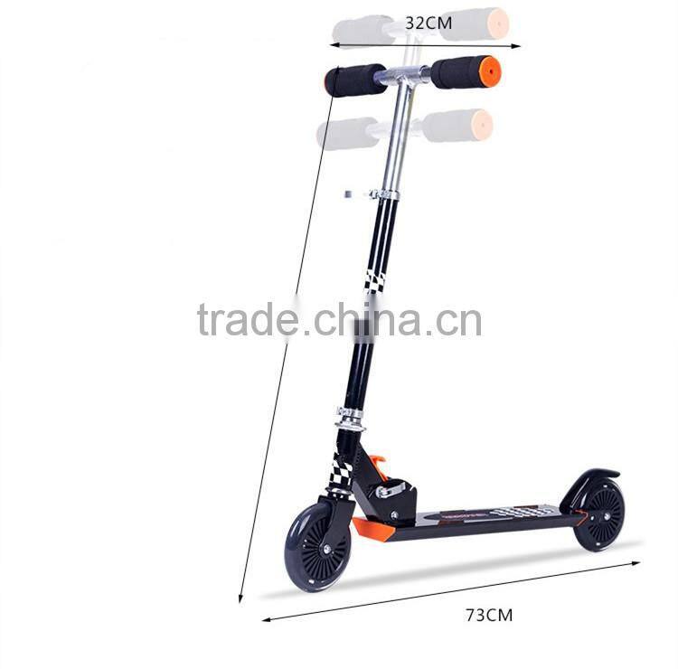 hot sale child and adult freestyle kick folding scooter with 2 big PU wheels