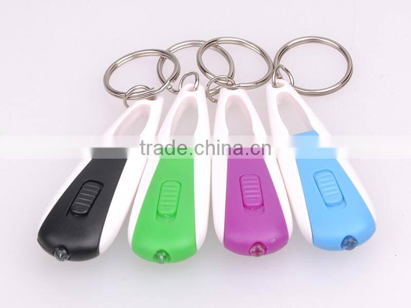 Promotion Custom Keychain Maker Mini Portable Plastic LED Keychain - White Light