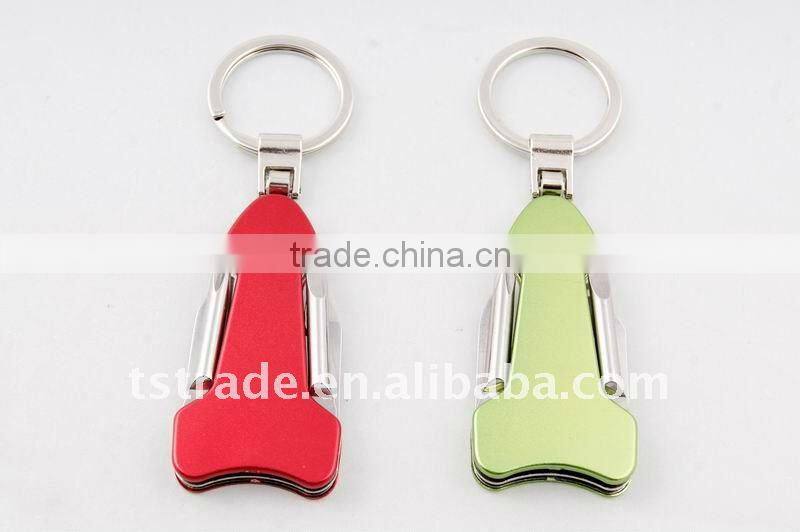 2014 Mini Cute design LED metal utility keychain gift knife K7004ALL