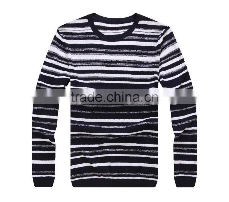 Raidy boer Men's O neck fashion stripe cotton knitwear/sweater
