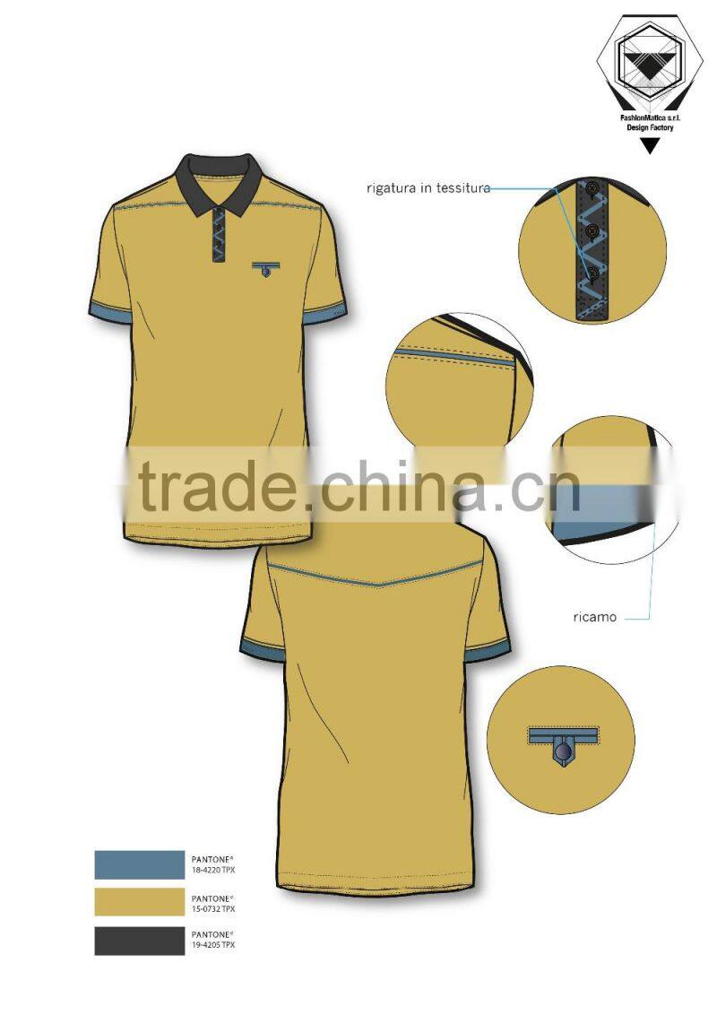 Italy Design services for men's fashion hidden pocket Polo Shirt ODM