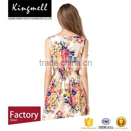 Hot sale fancy digital print floral chiffon dress