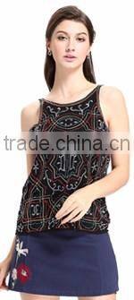 Domin fashion wholesale beading design ladies tops images