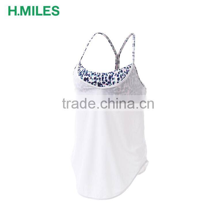 Plain Sports hot sexy activewear yoga gym tank top with built in bra