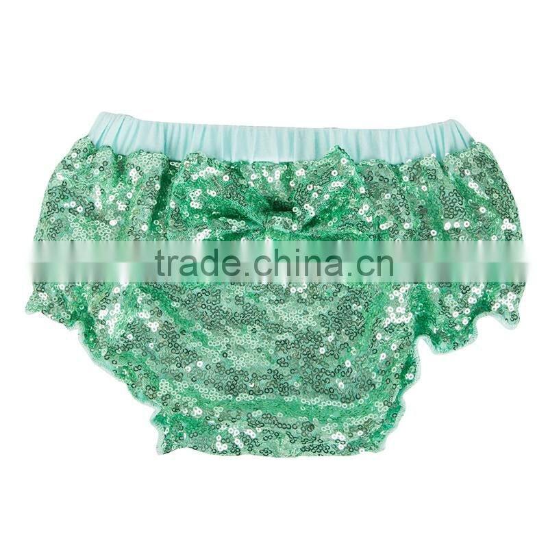 Wholesale Girls Sequin Shorts Newborn Baby Sequin Bloomers With Butterfly Knot
