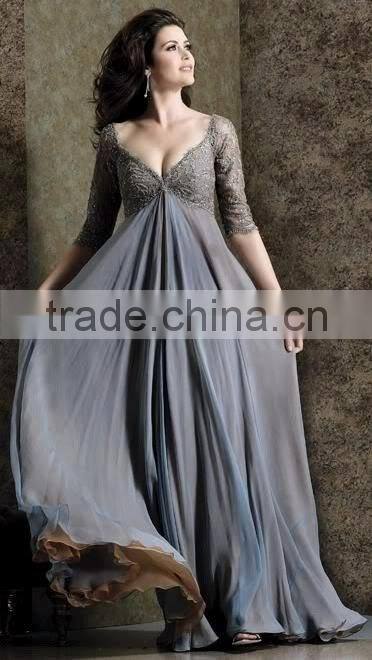 long sleeve lace evening gown