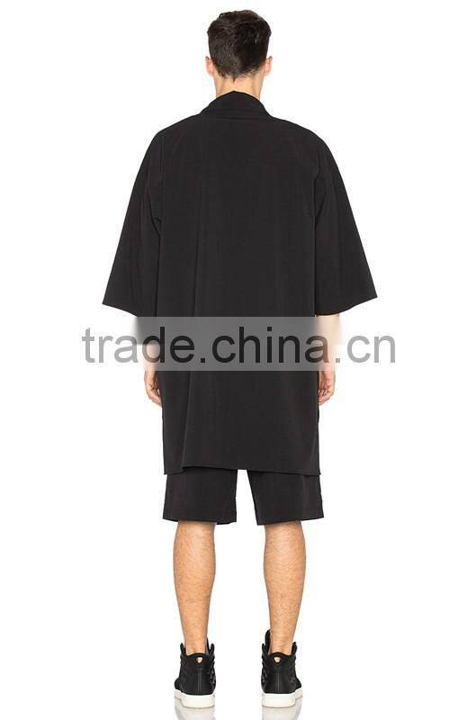 hip hop style 1/2 sleeve open front men lesiure coat jacket