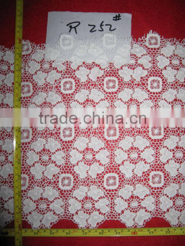 wholesale white cotton crochet lace embroidery fabric by the yard