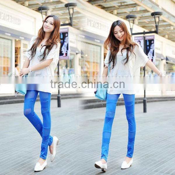 The new candy color gauze splicing leggings