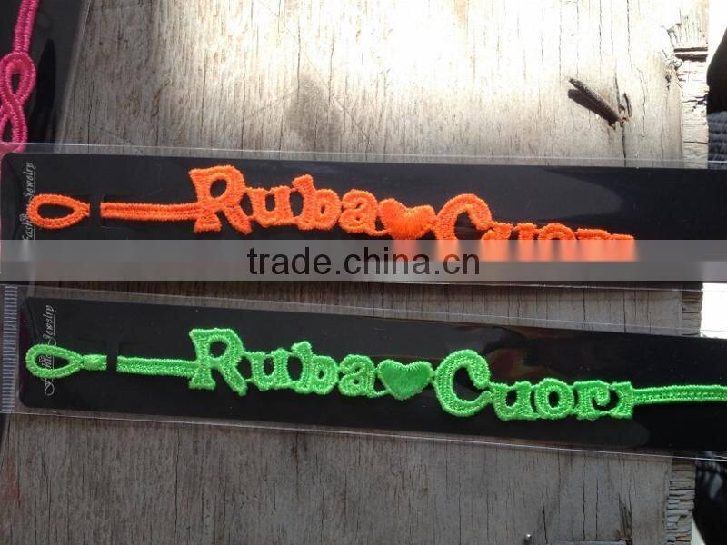 heart lock and key lace bracelet cheap lace bracelets custom design lace bracelet woven lace bracelet