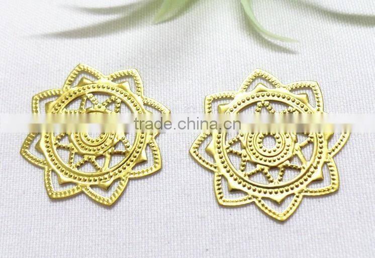 hollow brass flower jewelry hair DIY accessories