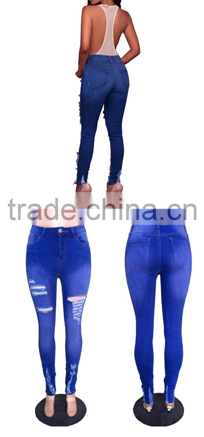 New model colombian butt lift jeans wholesale skinny jeans women scratch denim destroyed pants