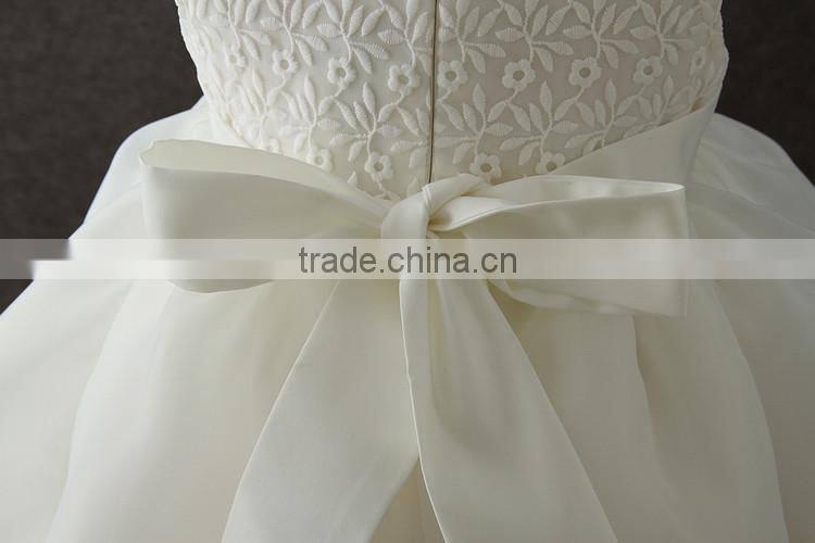 2017 New born baby clothes white first Communion dress Embroidery Flower baby cotton frocks designs 1 year baby girl dresses Hat