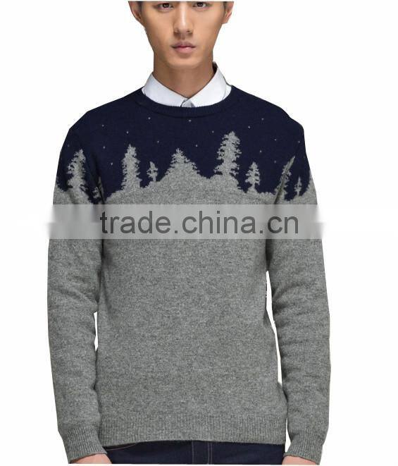 Fashionable Christmas sweater designs for men 100% wool sweaters custom apparel