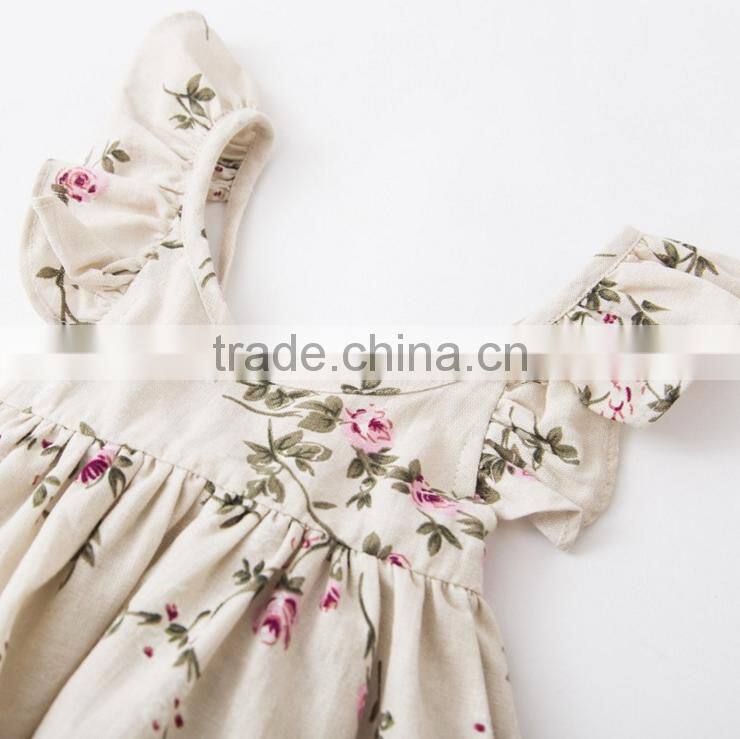 Vintage Flower Dress Summer New Arrival Clothes Baby Girl Frock Designs