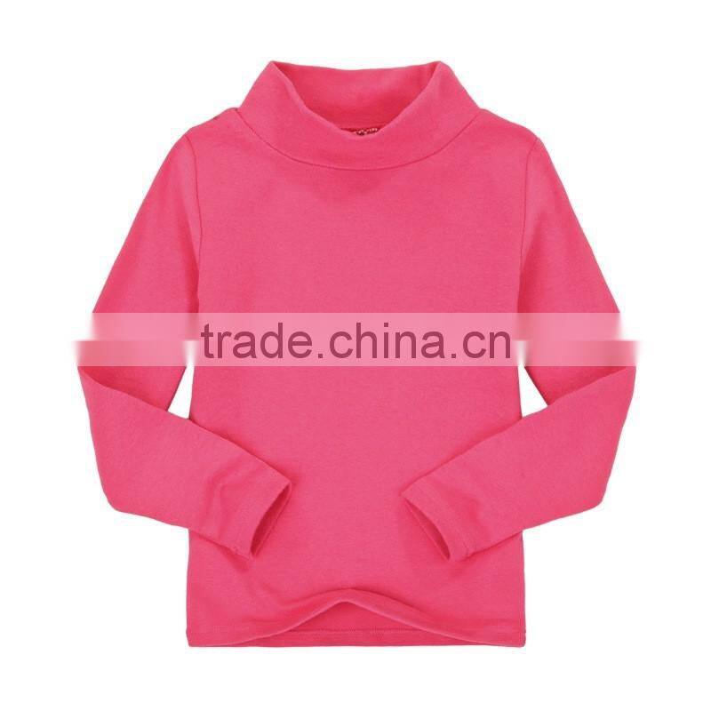 custom spring/autumn/winter fashion baby cotton spandex lycra infant garment long sleeve high collar baby t-shirt