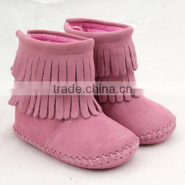 baby moccasins winter snow long tassel kids boots wholesale