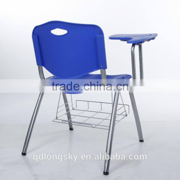 LS-4024AB new model cheap stackable plastic chair with writing pad modern tablet training school office chair for sale