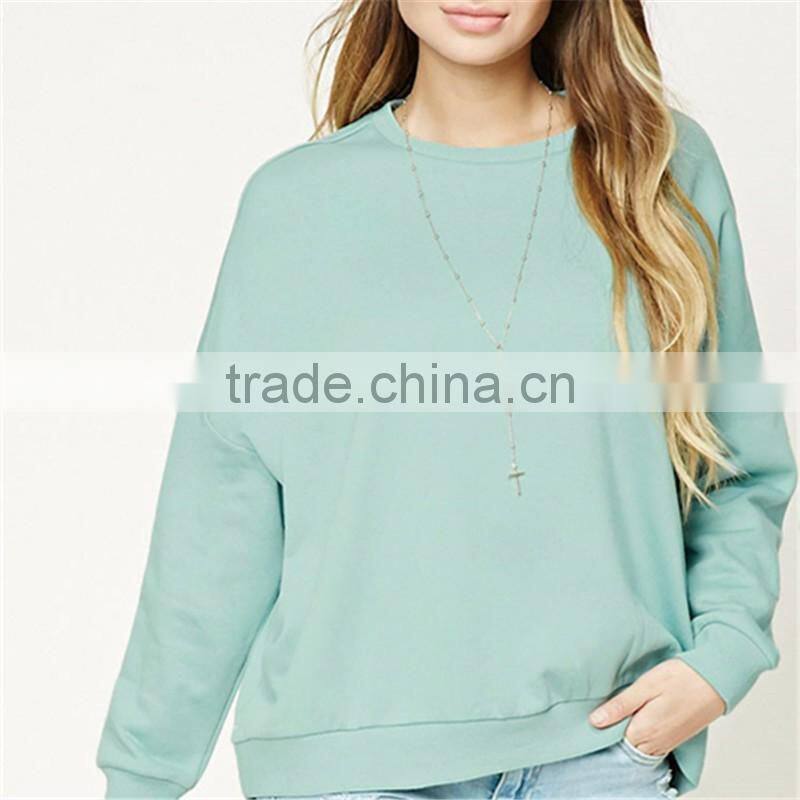 2017 OEM top selling college solid oversized sweatshirt without hood