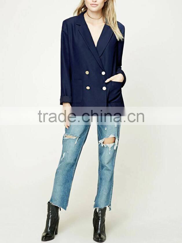 New Design Jackets Suit with Button Slim Blazer Women 2017